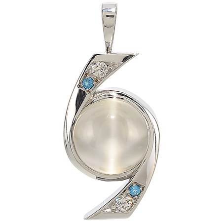 Cat's Eye Moonstone Pendant with Apatite 